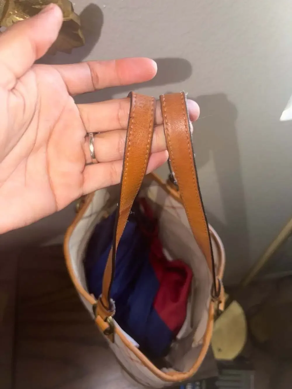 Coach Peyton Tattersall Tote Purse Handbag Ivory Plaid